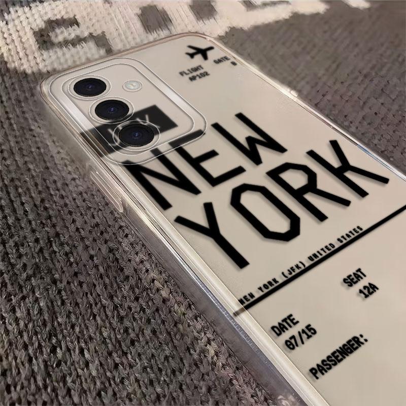 Fly To New York Case for Samsung Galaxy S26 S24 S23 Ultra S22 FE Note 20 Ultra 10 S21 S20 Plus S25 Edge Phone Cover