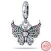 S925 Sterling Silver Zelený Čtyřlístek Barevné Puzzle Slunečnice Butterfly Beads Fit Original Charm Náramek Šperky