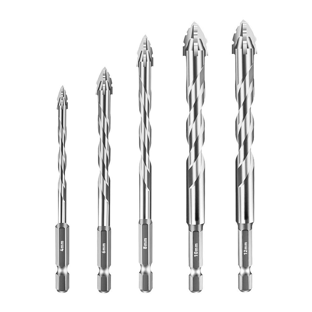 High Performance Eccentric Drill Bits 5pcs for Concrete Tile Porcelain 4/6/8/10/12mm Wear Resistant HSS Material