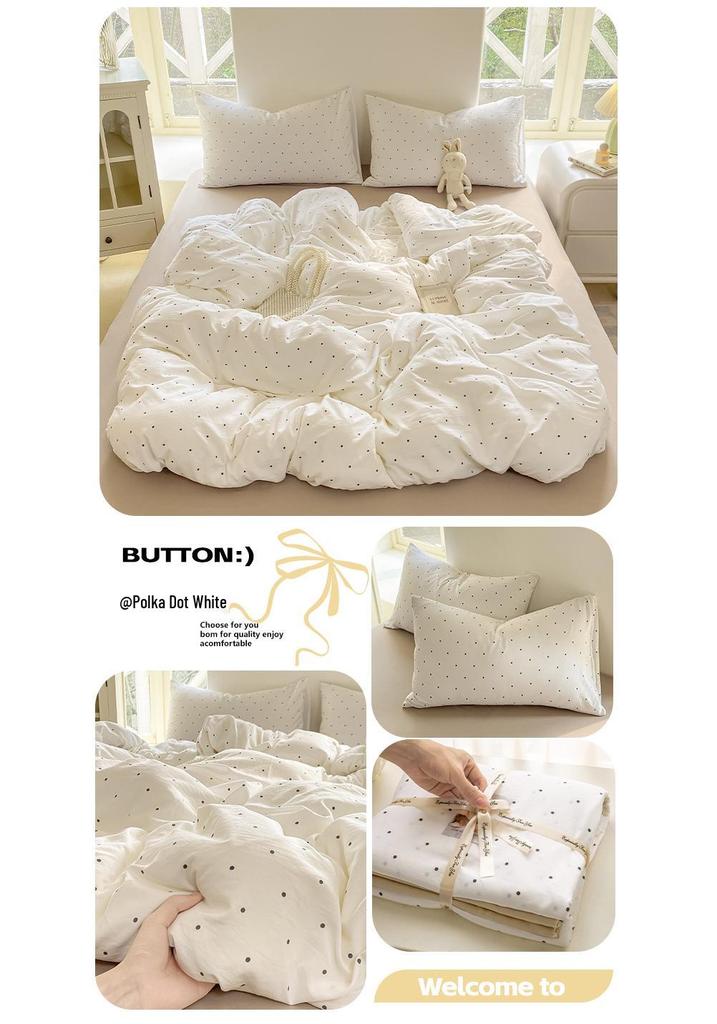 Class A Small Floral Cloud-like Cotton Bedding Set - Includes Duvet Cover, Sheet, Bed Skirt (3 pcs)