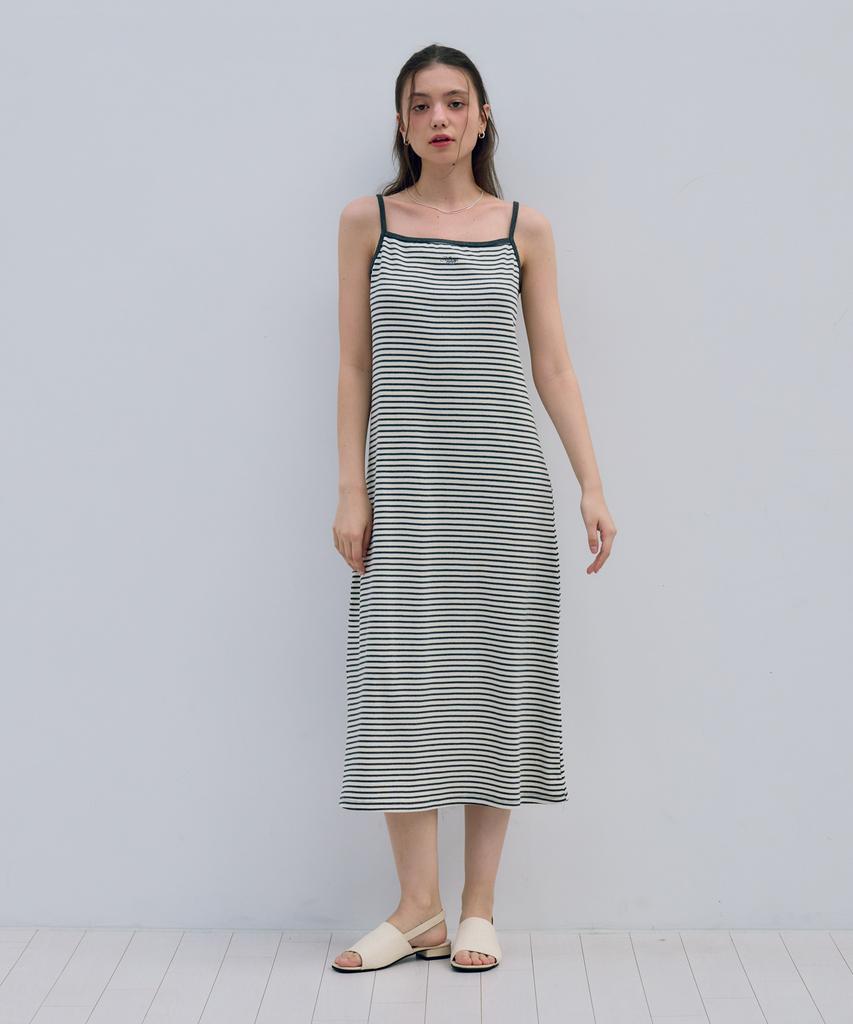 Metapeo Met Striped Bustier Dress Holiday Charcoal
