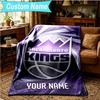 1PC Custom Name Blanket Kings Basketball Flannel blankets Patterns Throw Blanket All-Season Soft Gift for Couch, Bed, Camping, Birthday gifts