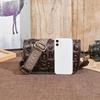 Johnature Retro Dámská taška z pravé kůže s ražbou písmen Všestranná široká ramenní popruh Ramenní crossbody taška