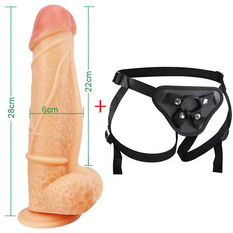 MoDi Huge XXL Realistic Dildo Strap On Soft Dick Strapon Suction Cup Penis Sex Toys
