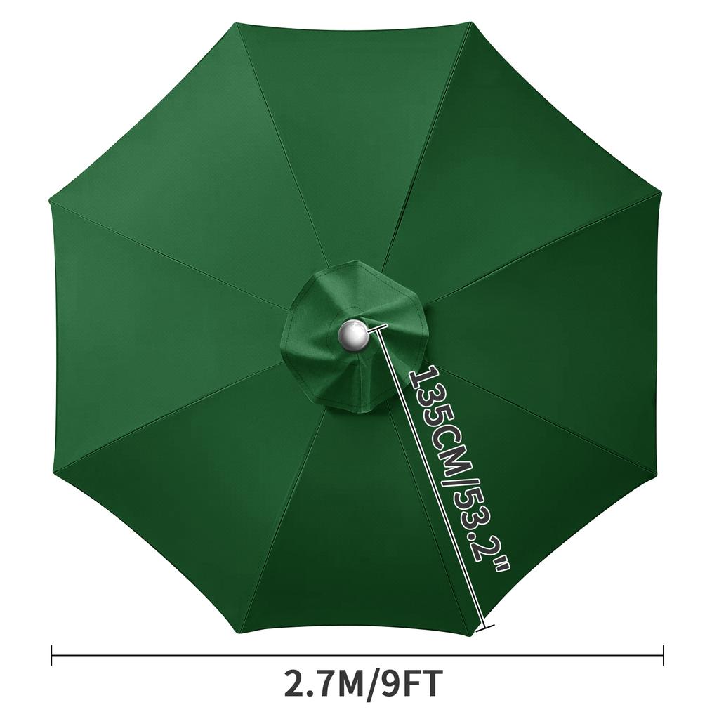 Waterproof Replacement Umbrella Cloth 2/3M Patio Parasol Cover UV-Anti Canopy Cover Replacement Parasol Cover for Balcony Garden
