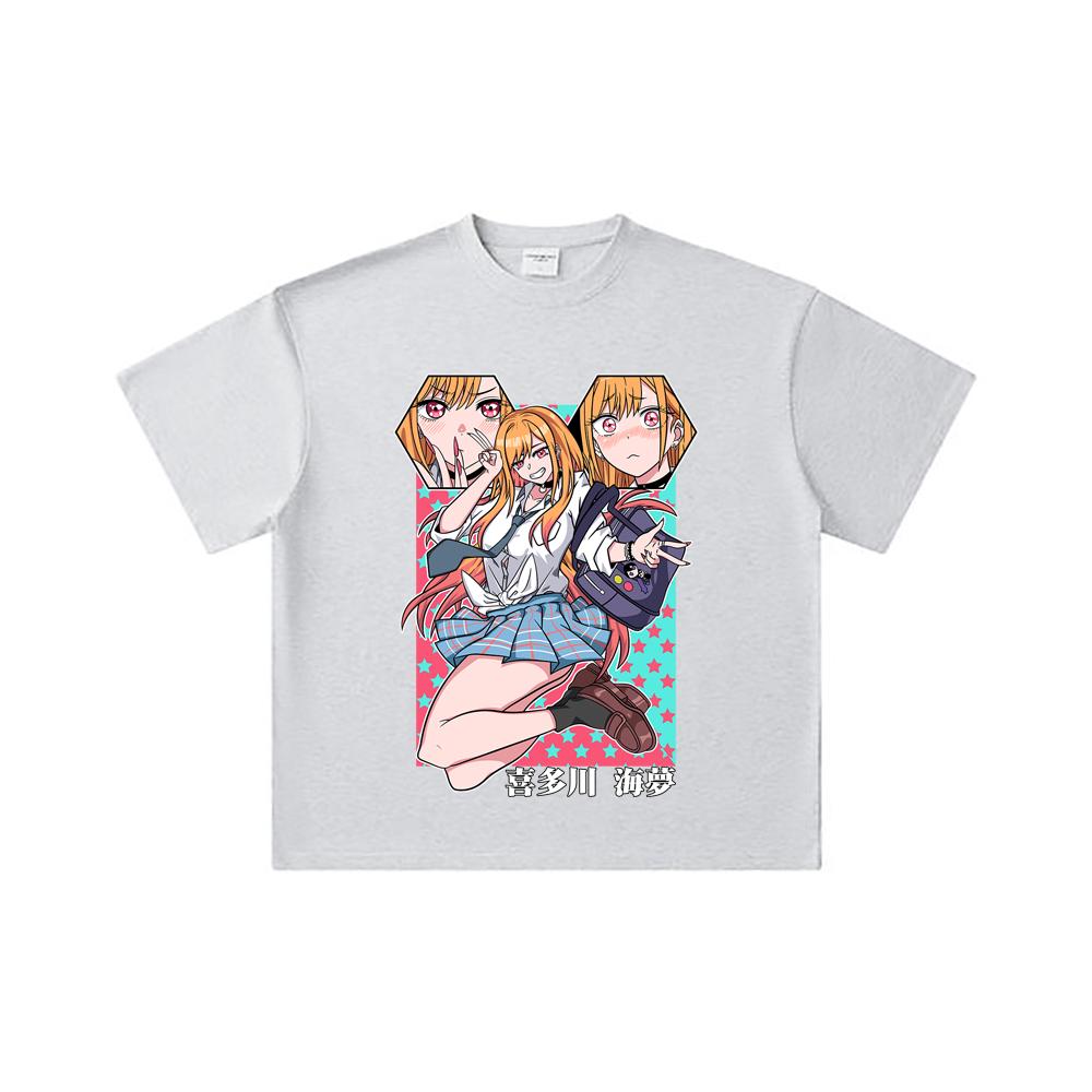 260 GSM Double Yarn 32 Count 100% Cotton My Dress-Up Darling V3 Marin Print Unisex Heavy Cotton T Shirt