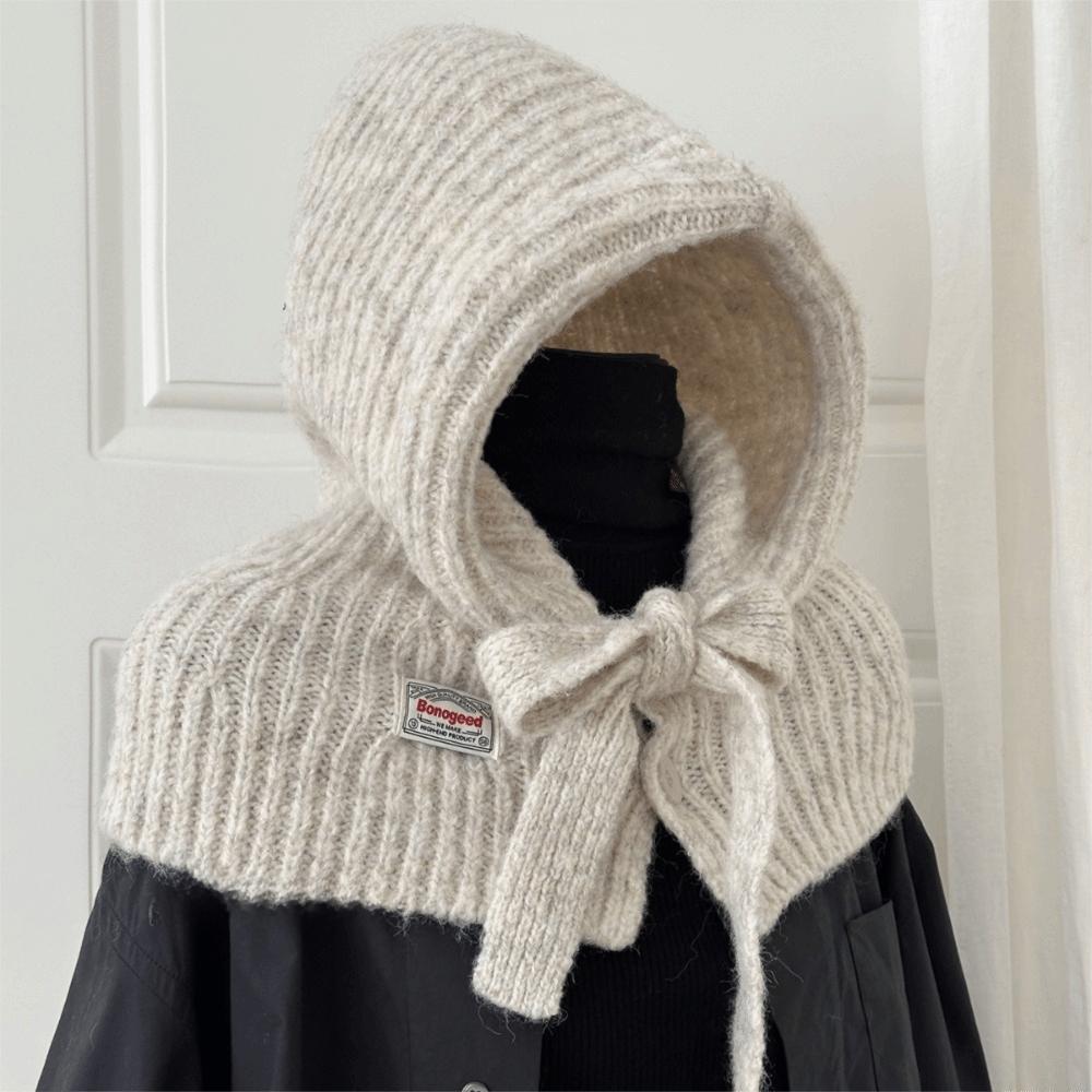 Integrated Shawl Balaclava Hats Winter Warm Beanies Caps Fashion Knitted Pullover Hat