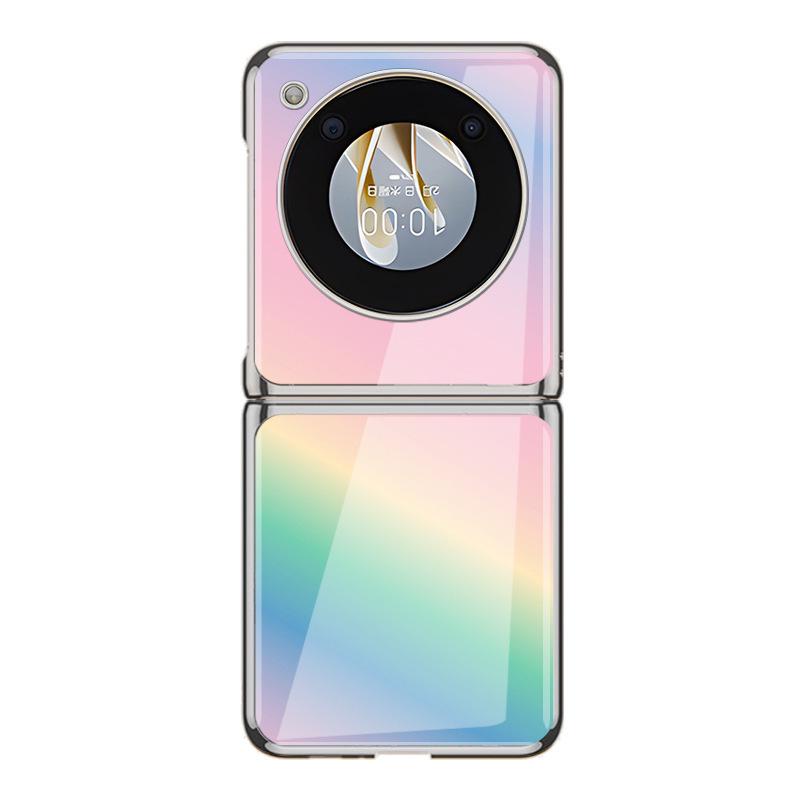Nubia Flip Case: Galvanisierte Glasabdeckung mit Farbverlauf – kreatives, wortloses Design