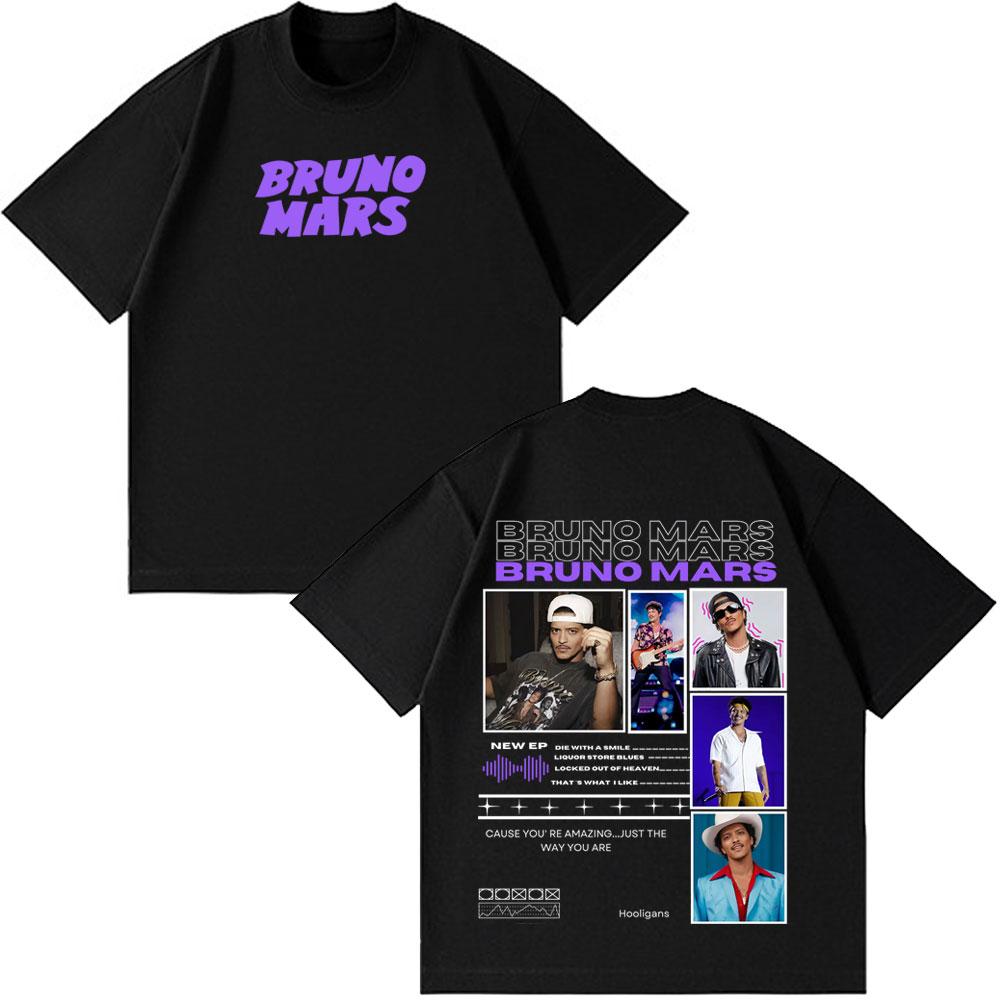 Rapper Bruno Mars Album 2026 Tour Print Tshirt Man Woman Fashion Luxury Tshirt Short Sleeve pure Cotton Casual Aesthetics Tees