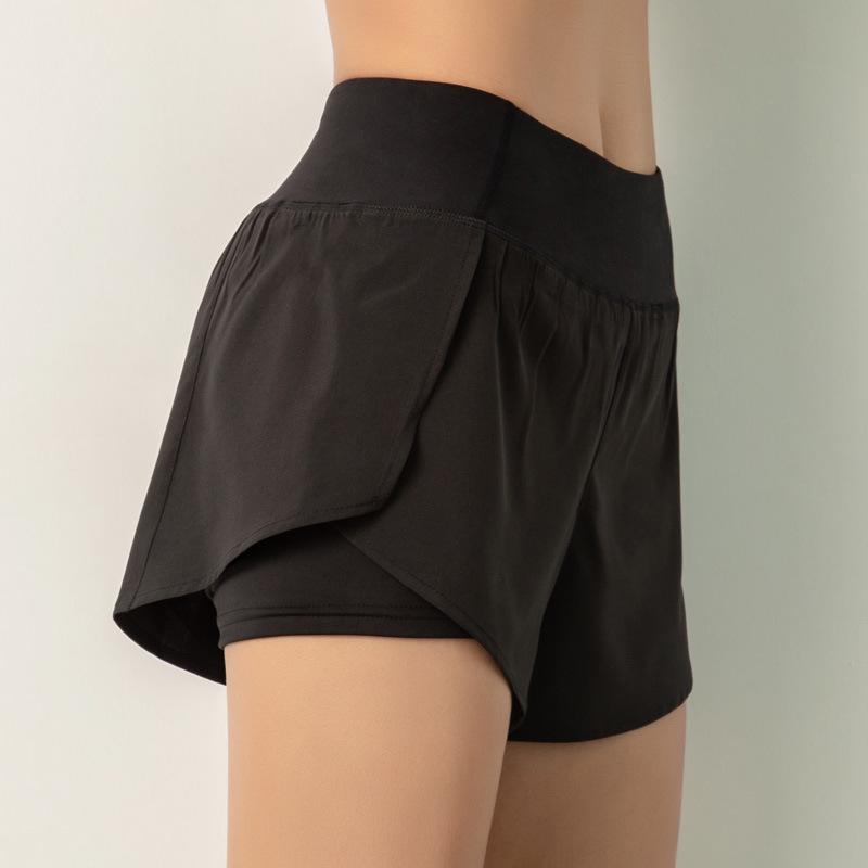 Women's Summer Quick-Dry Two-Piece Yoga Shorts with Pockets – Breathable & Anti-Exposure