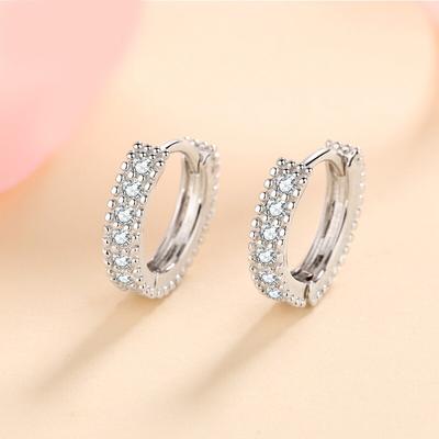 Orecchini a cerchio Moissanite per donne e ragazze Orecchini scintillanti in argento sterling 925 con certificato Gra