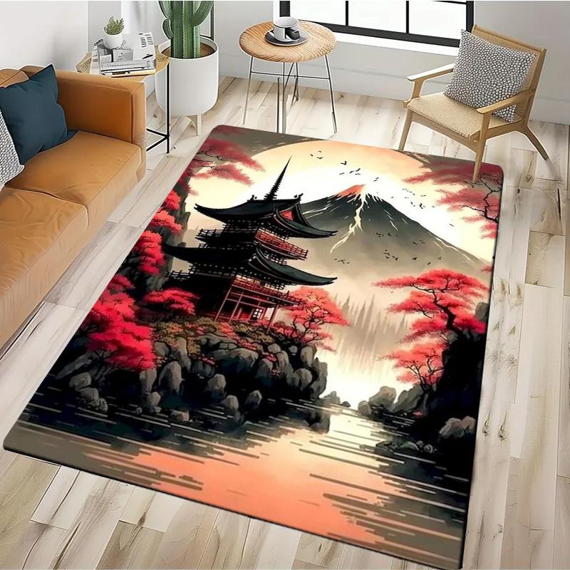 2026 New Retro Landscape Paintings Carpet Rug for Bedroom Living Room Sofa Home Doormat Decor,Large Kids Play Non-slip Floor Mat