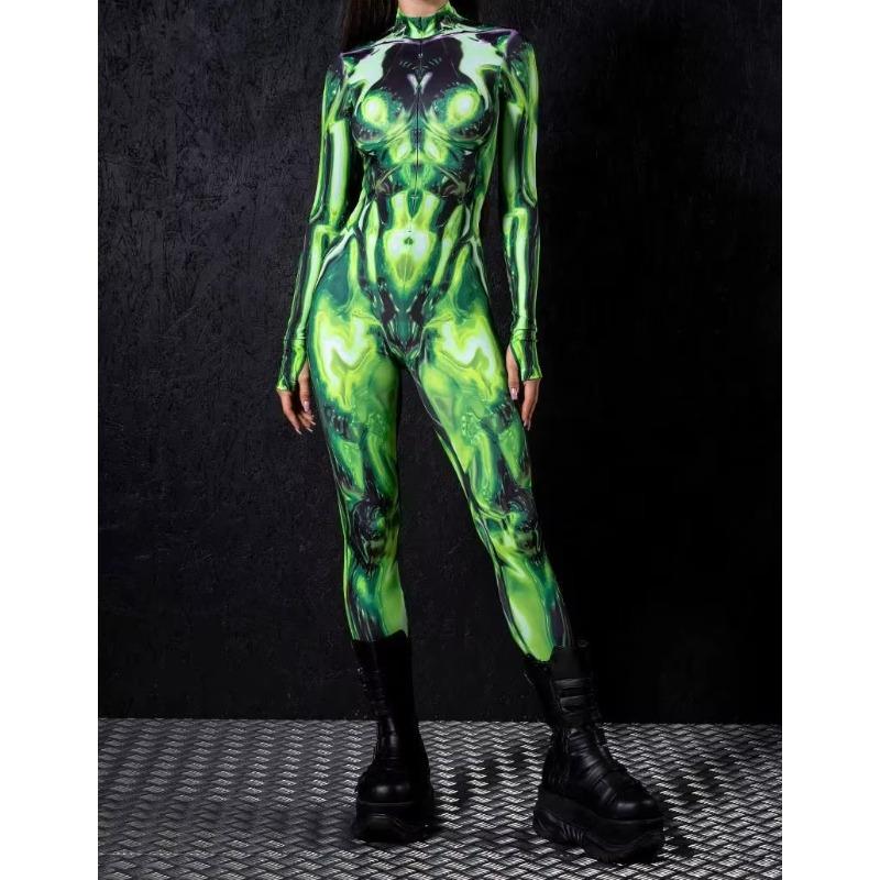 

Женский 3D-цифровой принт для Хэллоуина, косплей, колготки, комбинезон для взрослых, цельный карнавальный костюм для вечеринки, сценического шоу, танцевального костюма XXXXL