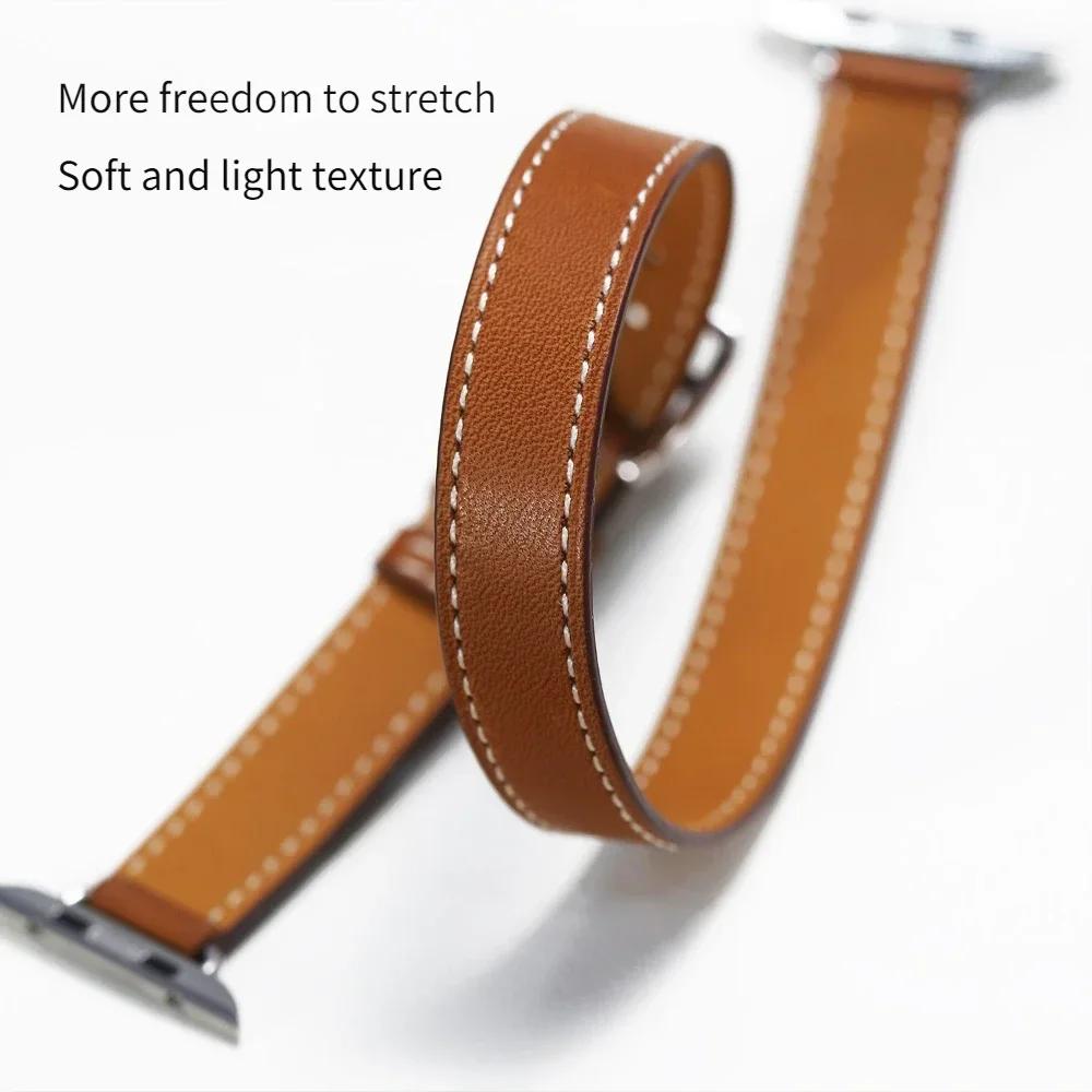 Leather Strap for Apple Watch Band 46/42mm 49mm 45mm 41mm 40mm 44mm Correa For IWatch Series 10 9 8 7 6 SE 5 4 Ultra 2 Bracelet