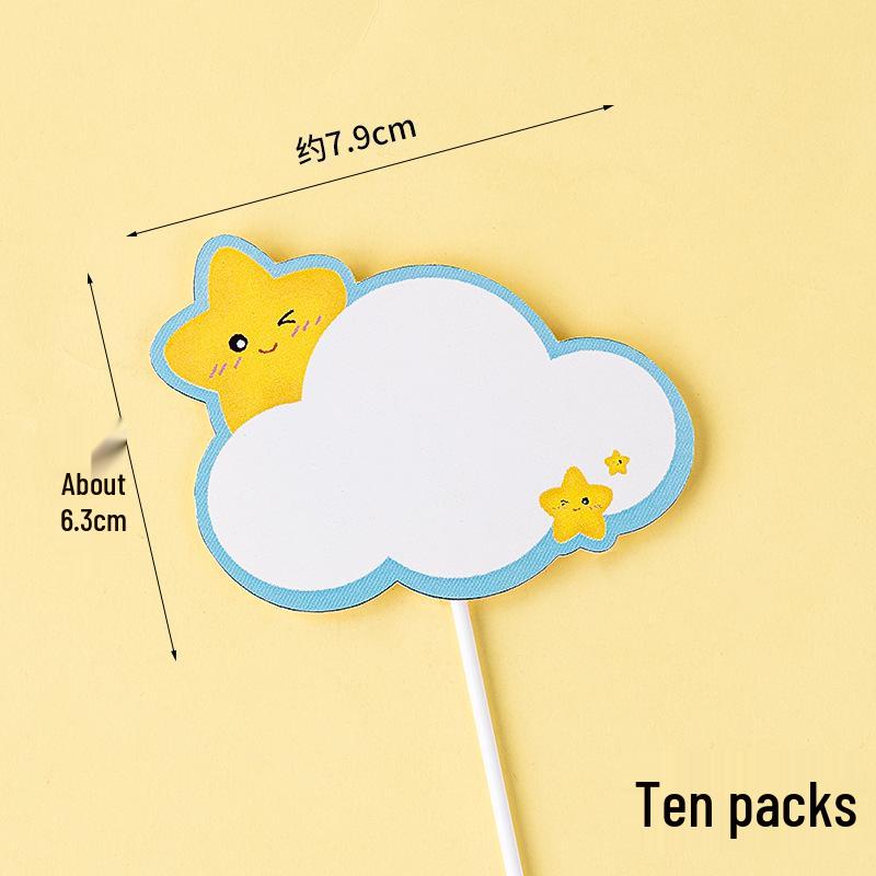 Writable Birthday Cake Decoration Bow with Blessings Card