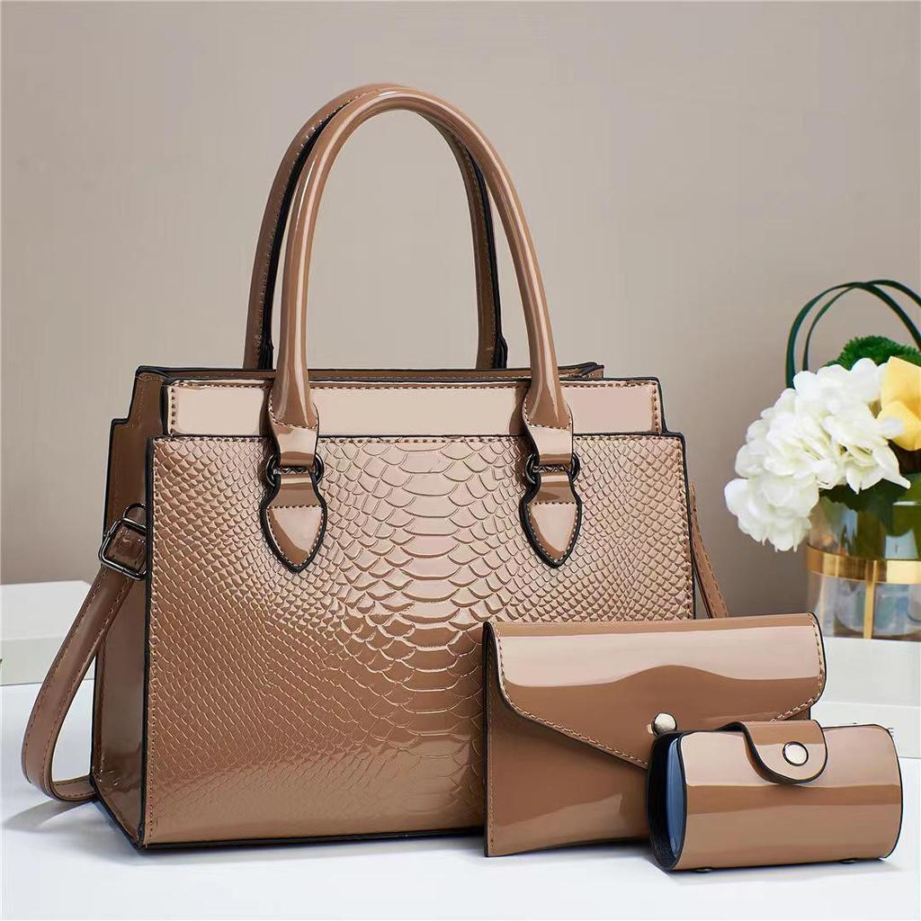 2023 Fashion Mother-and-Child Bag Set: European & American Crocodile Pattern Shoulder Crossbody Handbags
