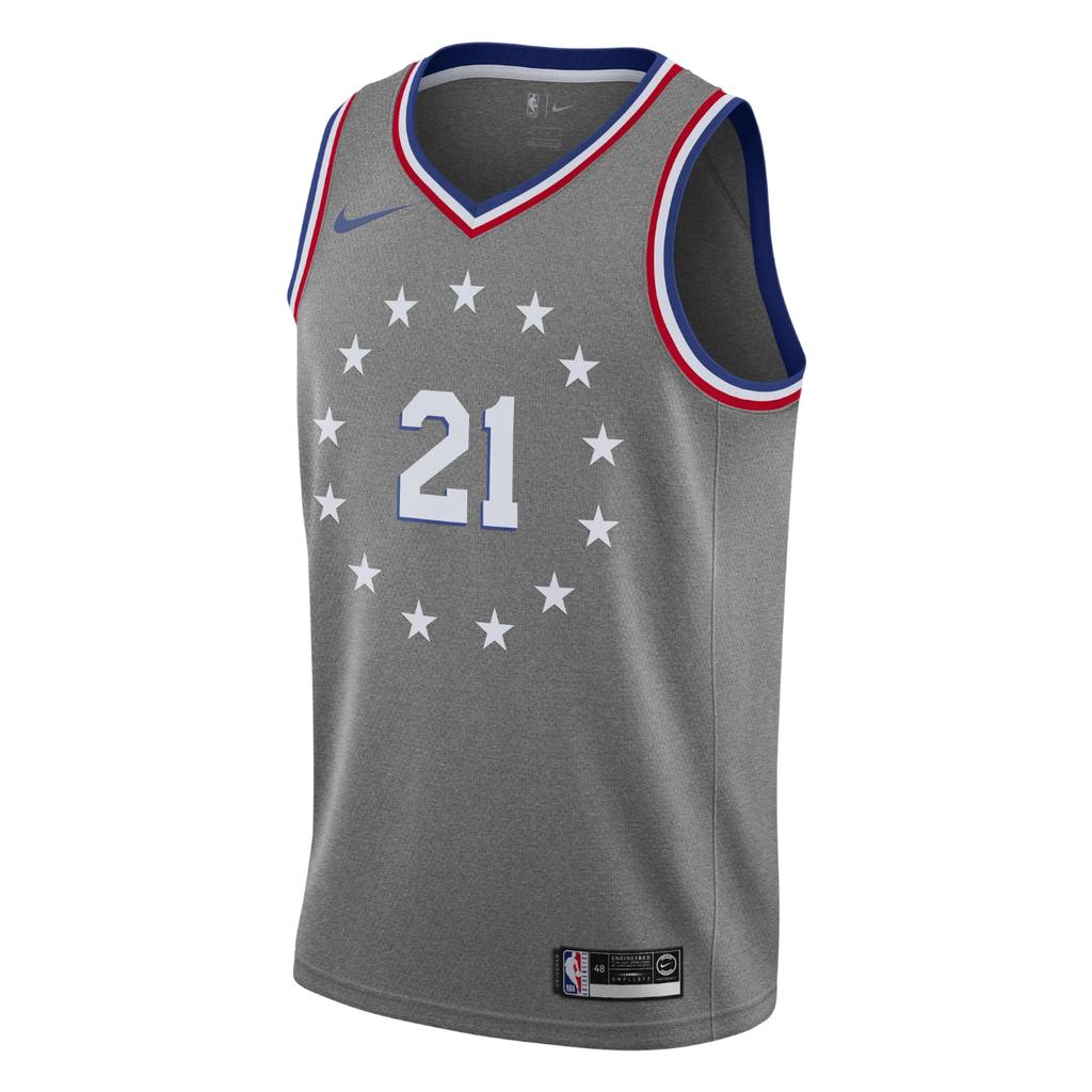 Nike Embiid City Edition Swingman Jersey Grey Men Streetwear AJ4636-064
