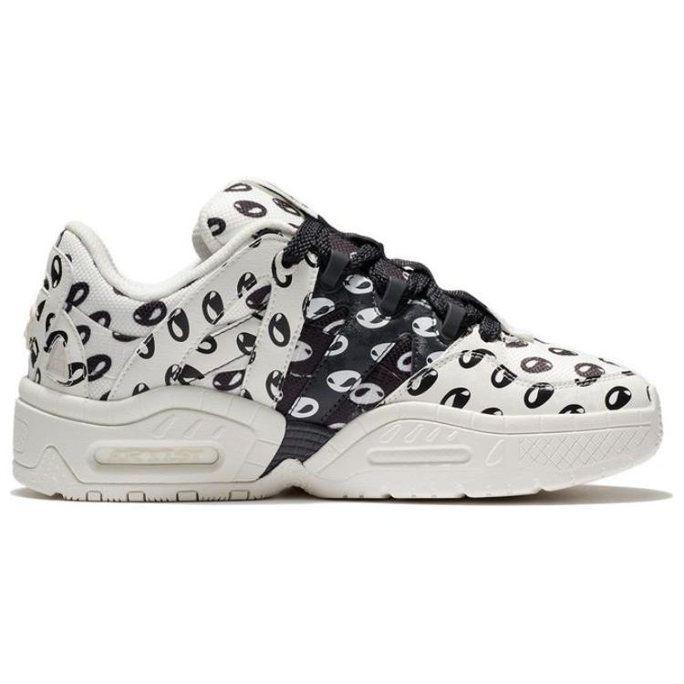 Li Ning CF Yu 2.0 Mars Thick Sole Height Increasing Cushioning Versatile Bread Shoes Low Top Casual Shoes Unisex Sneaker White Black AGCS307-2