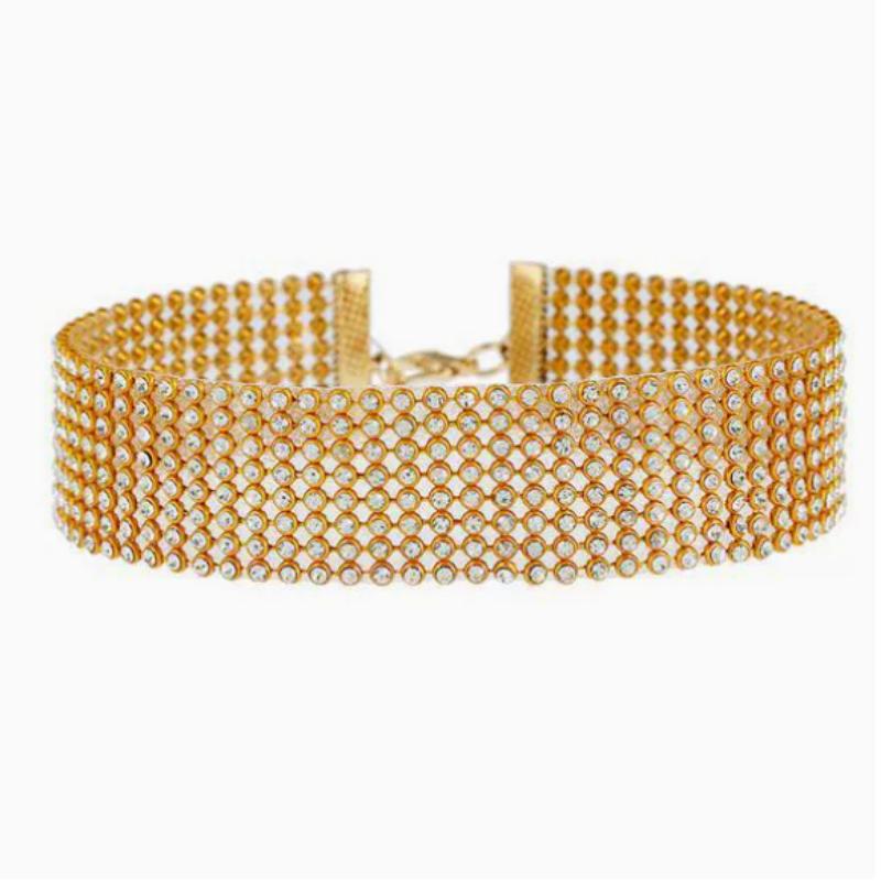 Women Fashion Full Diamond Crystal Rhinestone Choker Collar Chain Necklace Luxury Wedding Jewelry