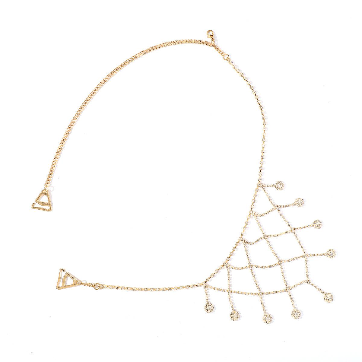 

Простая полая вспышка бриллиантовая кисточка плечевая цепочка модная сексуальная коготь цепочка подвеска темпераментная цепочка для тела золотой