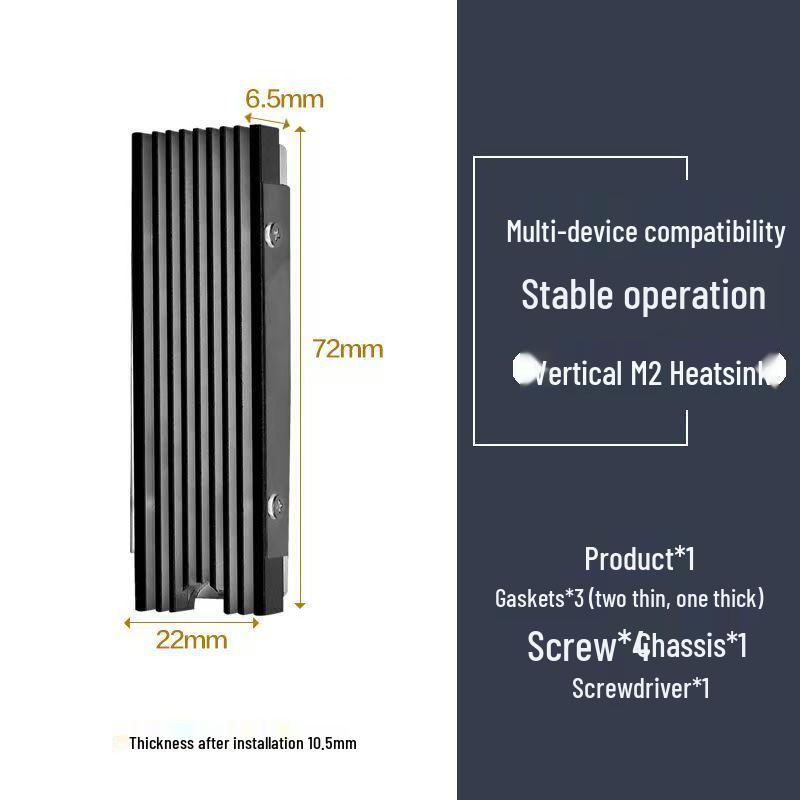 M2 SSD Heat Sink Vest - Pure Copper 2280 Radiator for NVMe (Purple Copper)