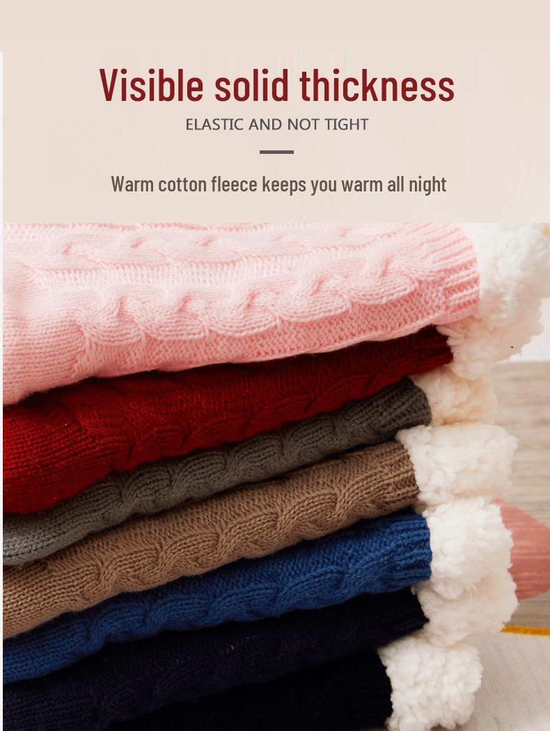 Women's Winter Velvet Mid-Tube Floor Sleep Socks - Home, Postpartum, Christmas, and Autumn Snow Slippers