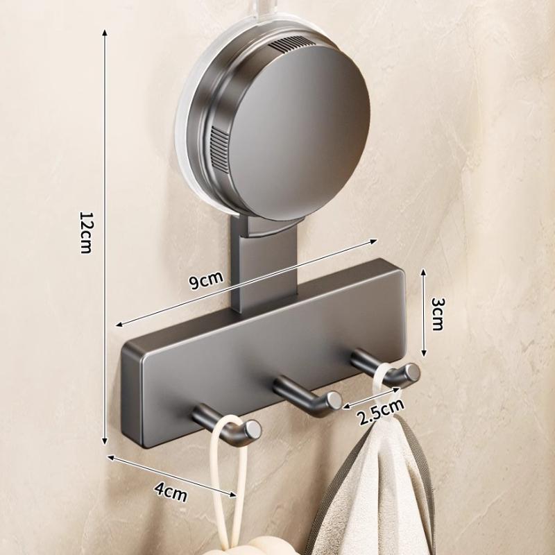 Strong Load-Bearing No Punching Suction Cup Hook Bathroom Wall Mounted Door Hanging Clothes Rack Clothes and Towel Racks