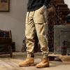 New Men's Overalls Retro Casual Pants Men's Trendy Brand Tied Feet Trousers Green Men's Pants Men's Clothing