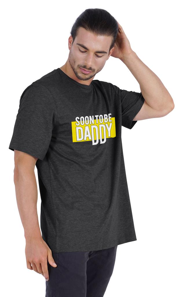 Inkmeso Men's Graphic Printed "Soon To Be Daddy" Pregnancy Announcement Tshirt Crew Neck Tee For Being