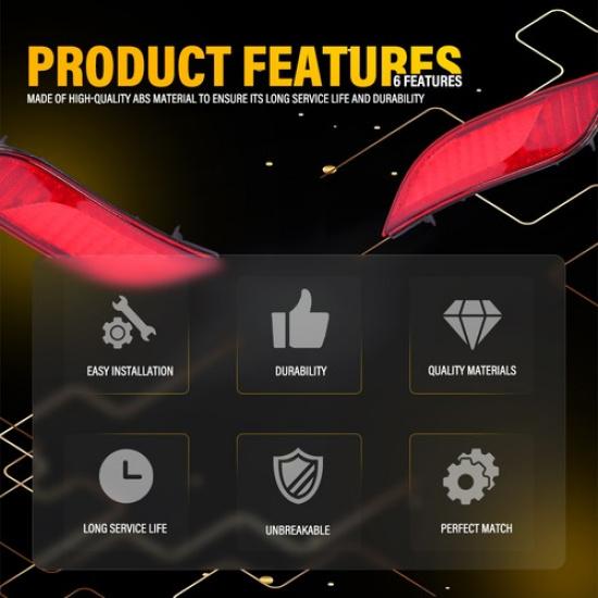 2PCS Red Rear Bumper Reflectors For Subaru Crosstrek Impreza WRX XV 2008-2017 EA