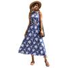New summer women's printed sleeveless neck dress