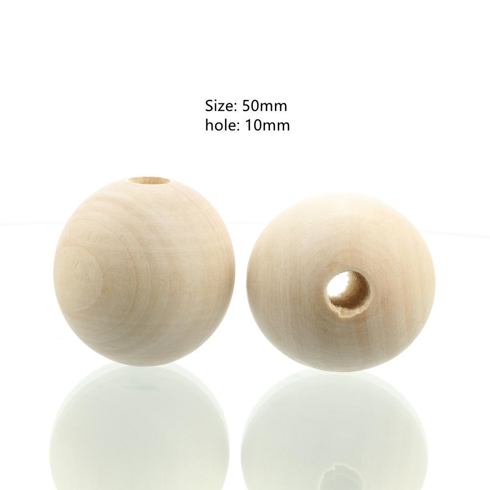 

8мм 10мм 12мм 15мм 20мм-50мм Круглые Натуральное Дерево Свободные Большое Отверстие Экологичные Бусины для DIY Поделок Деревообработка Ювелирные Изделия Браслет Аксессуары для Изготовления 50mm-4pcs