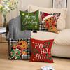 New Cookie Man Decorative Pillow Cover Linen Print Festive Atmosphere Arrangement Cushion Cover Christmas Pillow