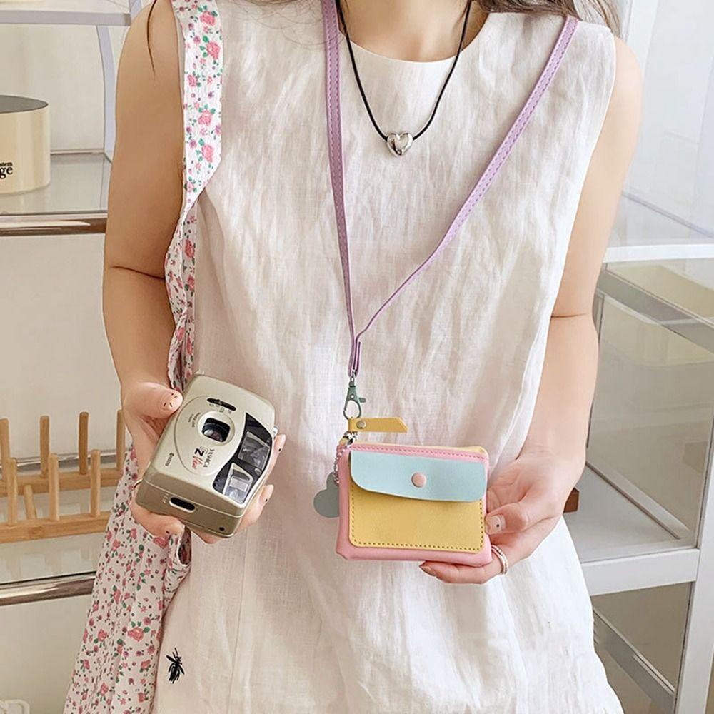 

Keychains Card Bag Lanyard Cute Clutch Bag Simple Zipper Coin Purse Women style 1