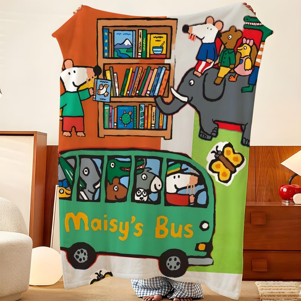 Cartoon M-Maisy M-Mouse Throw Flannel Throw Blanket, Lightweight Cozy, Durable Washable Cute Cool