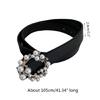 Luxurious Waist Belt with Pearl Circle Pin Buckle for Woman Jeans Skirt Decors