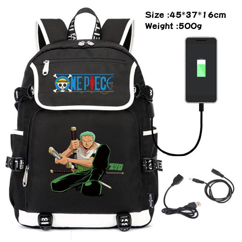 One Piece themed student backpack with fashionable and versatile printed design.