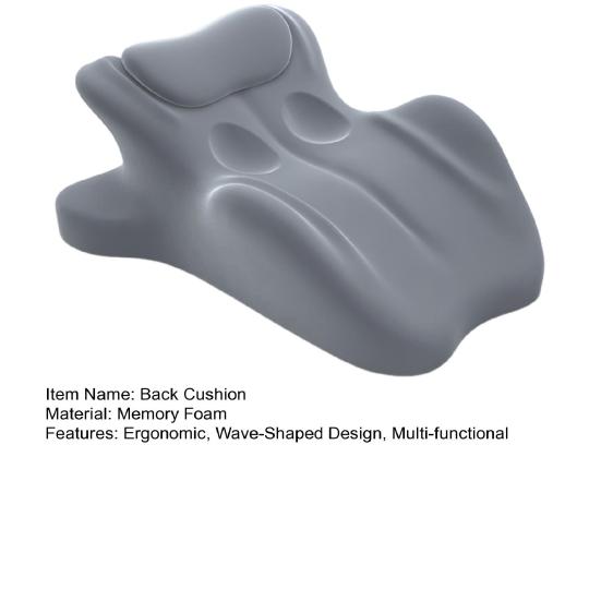 Couple Pillow Back Cushion with Wave-Shaped Design Ergonomic Posture Support Memory Foam Butt Cushion Leg Wedge