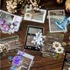 Floral Film Border Stickers: Transparent PET Journal Decoration