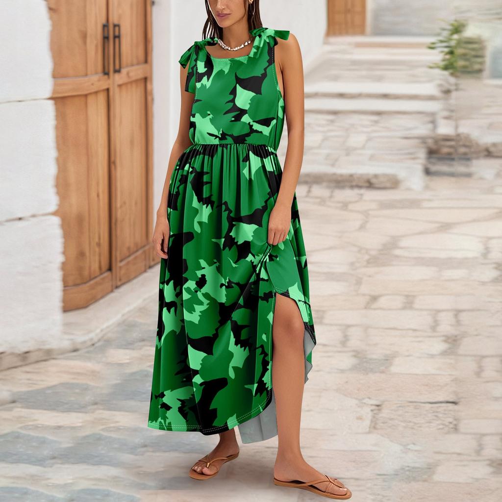 Women's Summer Fashion Tank Dress A-Line Sleeveless Casual Floral/Solid Pocket Dress