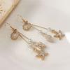 Pink Seashell Starfish Earrings - Golden Copper Hoops with Imitation Pearl Beads, Beach Party Jewelry for Women, Summer Accessories