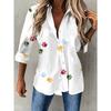 New women's long-sleeved shirts are versatile, digitally printed mature and elegant shirts