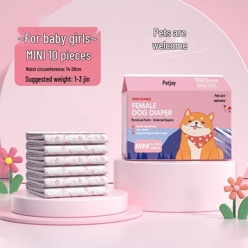 Pet Joy Disposable Dog Diapers: Female Menstrual Pads & Male Diapers