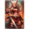 Fox Anime Pinup Girls Metal Tin Signs Wall Decoration Plaque Vintage Poster Iron Painting for Man Cave Home Cafe Garden Club Bar