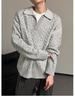 Herren Maillard-Farbe Zweiteiliger Strickpullover - High-End Herbst/Winter Revers-Pullover