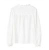 Women's Elegant Apricot Embroidered Cotton Long Sleeve Shirt with Wood Ear Collar - 2026 Spring Collection