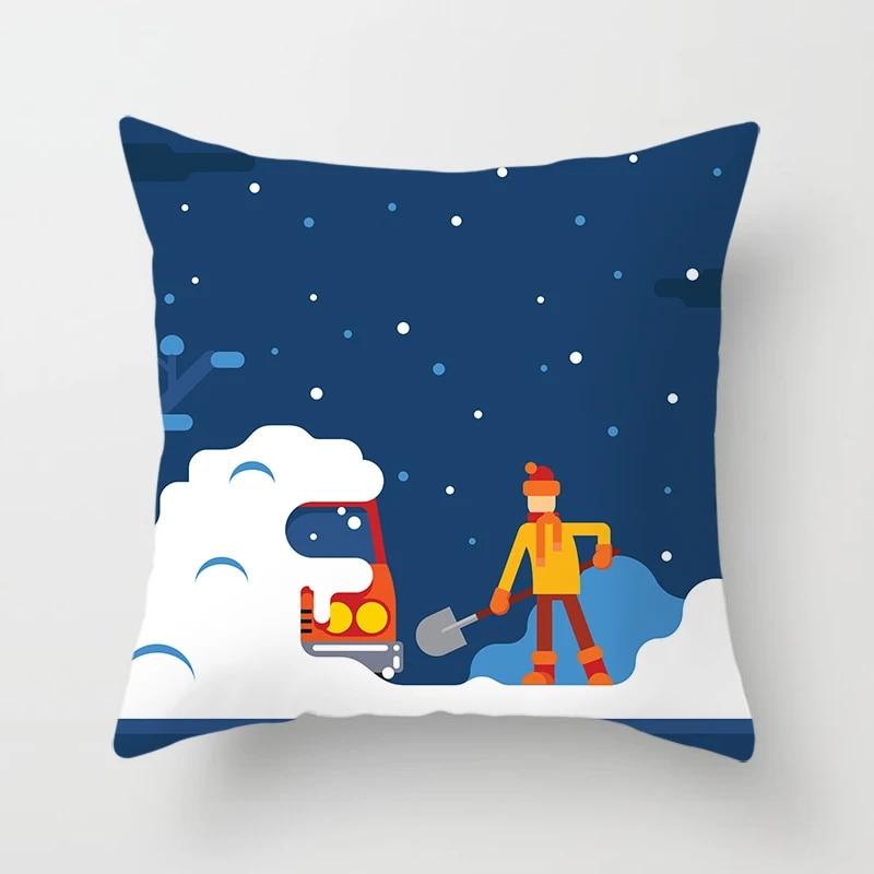 Świąteczne poszewki na poduszki do domu Świąteczne drukowane łóżko dekoracja domu poszewki na poduszki Świąteczne dekoracyjne poszewki na poduszki