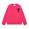 Womens Oversized Crewneck Knit Sweater With Heart Print Streetwear Long Sleeve Cotton Top 2025