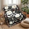 Elegant Floral Butterflies Theme blanket Lightweight Warm Flannel Blanket Decorative Throw Blanket for Home Decoration