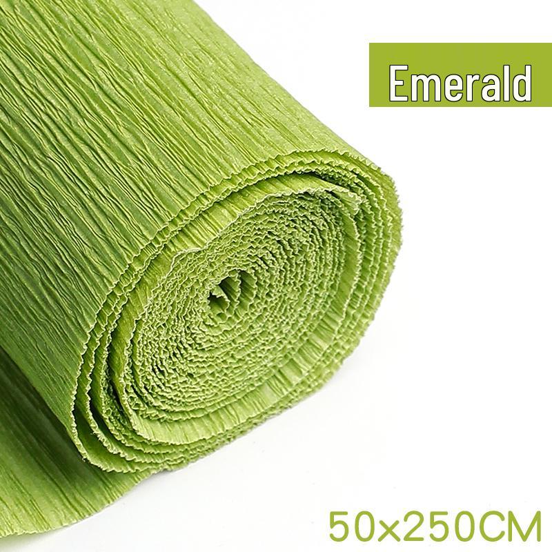 Thick Green Crepe Paper for DIY Handmade Floral Art and Rose Crafting